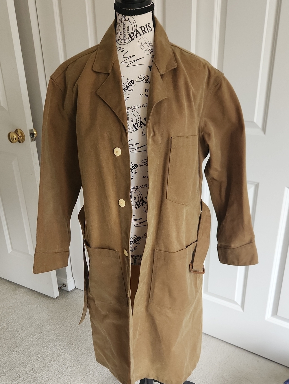 Imogene + Willie Anni Oil Cloth Trench SZ XS/S HTF Handmade In USA 100% Cotton - Picture 4 of 7